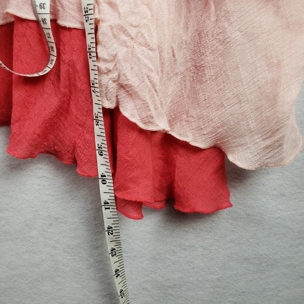 Ara Handmade Women's 2XL Tiered Layered‎ Tank Midi Dress Coral Pink Lagenlook - Picture 6 of 10